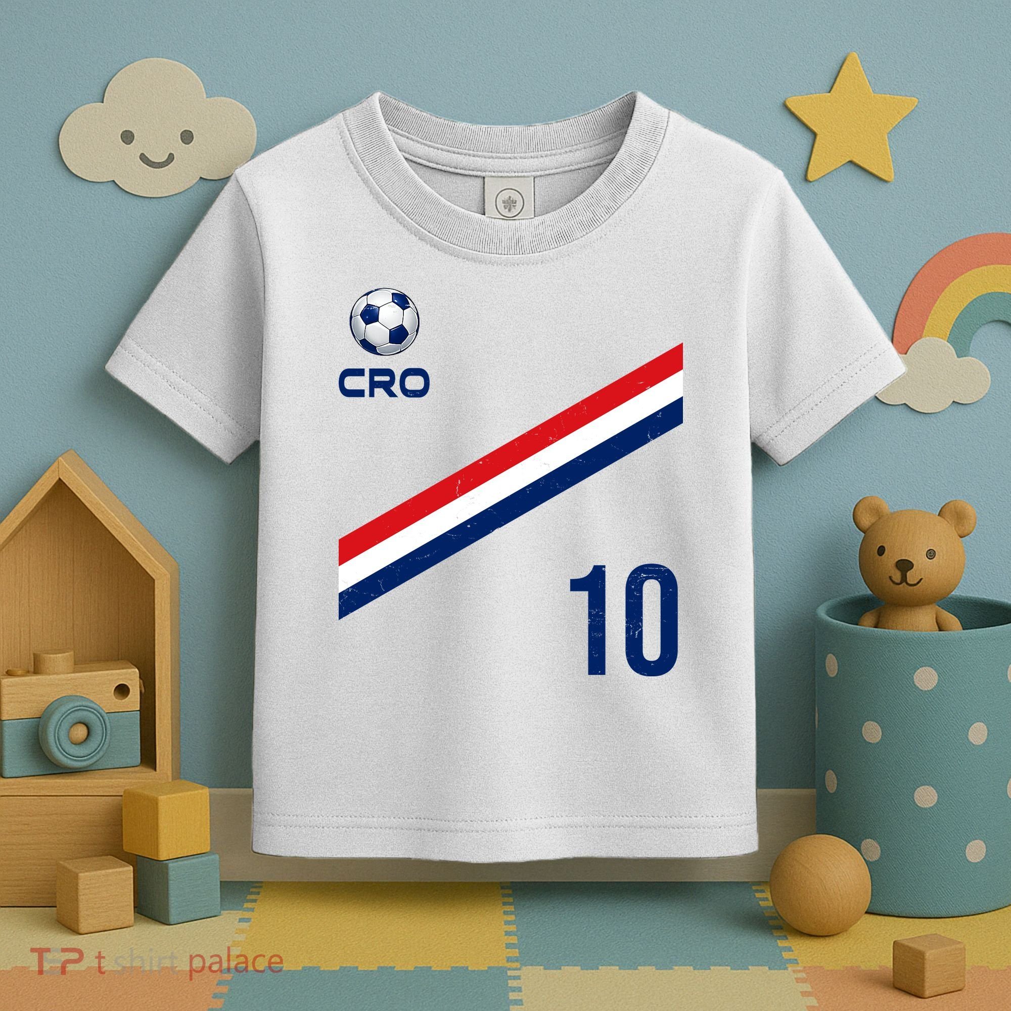 Croatia Soccer Fan Gear Jersey Number 10 Flag Toddler T-Shirt