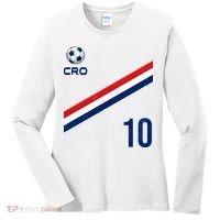 Croatia Soccer Fan Gear Jersey Number 10 Flag Women's Long Sleeve Shirt thumb 0