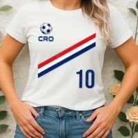 Croatia Soccer Fan Gear Jersey Number 10 Flag Women's T-Shirt thumb 2