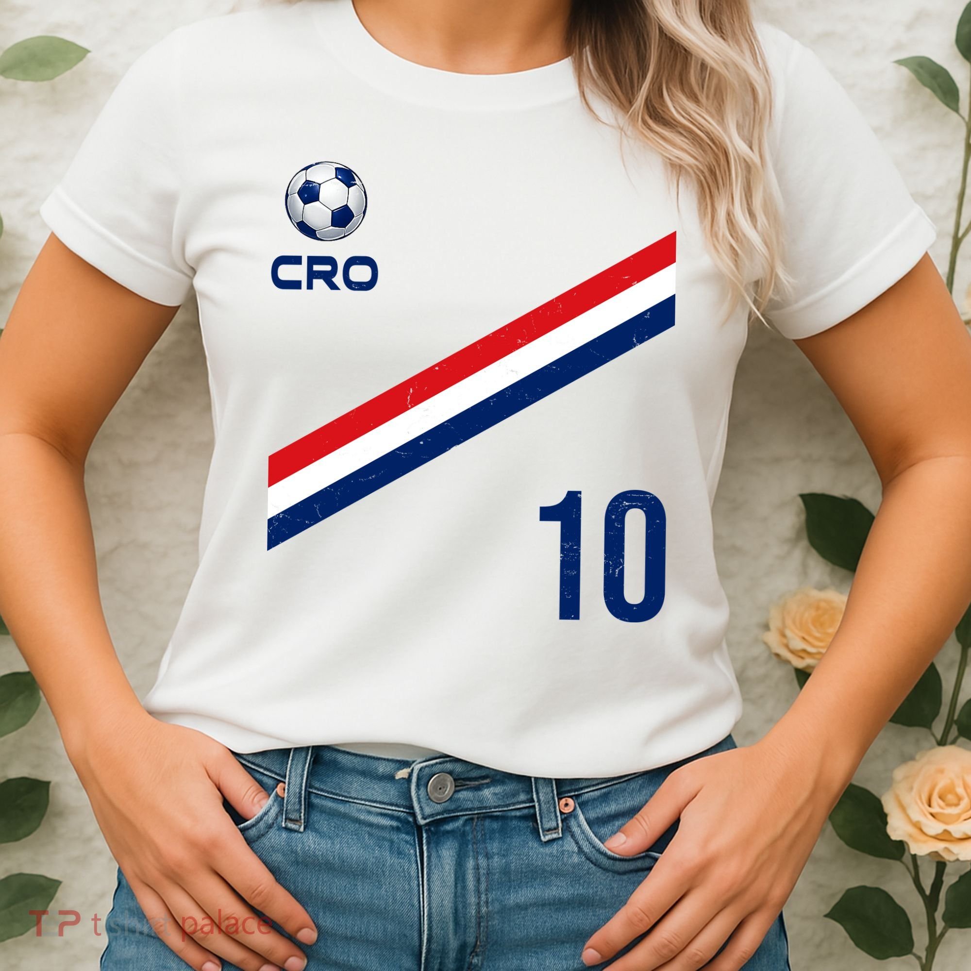 Croatia Soccer Fan Gear Jersey Number 10 Flag Women's T-Shirt