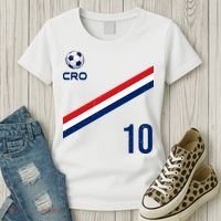 Croatia Soccer Fan Gear Jersey Number 10 Flag Women's T-Shirt thumb 3