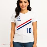 Croatia Soccer Fan Gear Jersey Number 10 Flag Women's T-Shirt thumb 4