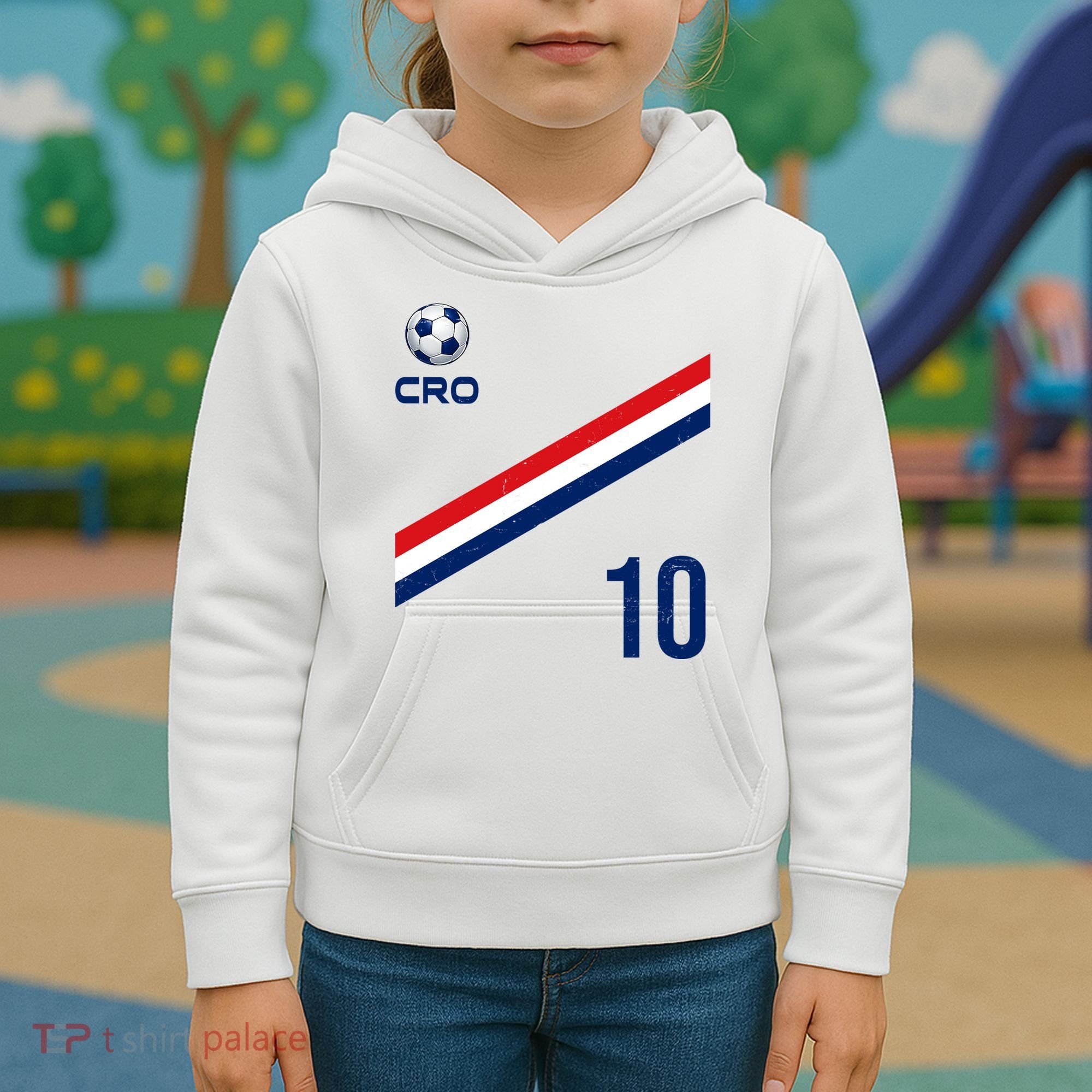 Croatia Soccer Fan Gear Jersey Number 10 Flag Kids Hoodie