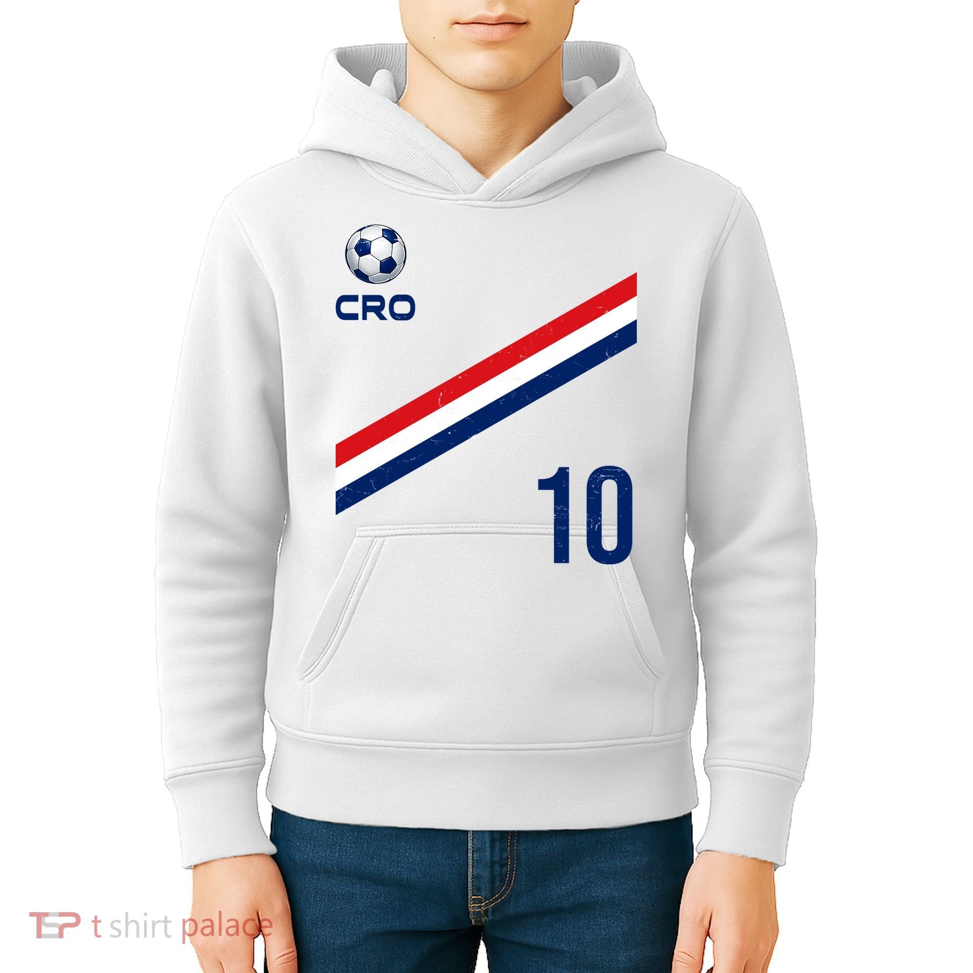 Croatia Soccer Fan Gear Jersey Number 10 Flag Kids Hoodie