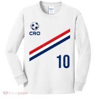Croatia Soccer Fan Gear Jersey Number 10 Flag Kids Long Sleeve Shirt thumb 0