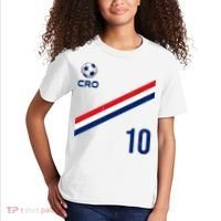 Croatia Soccer Fan Gear Jersey Number 10 Flag Kids T-Shirt thumb 2