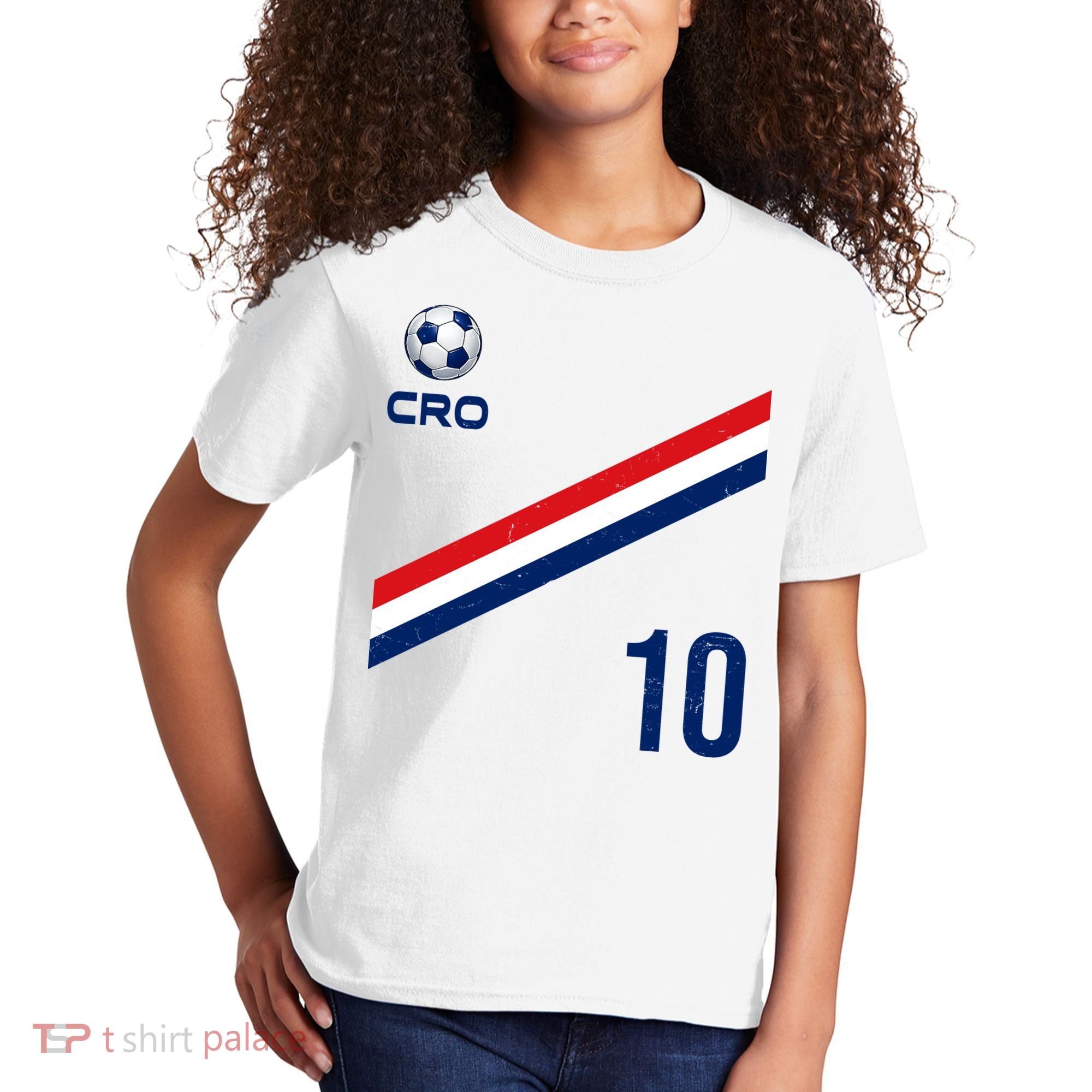 Croatia Soccer Fan Gear Jersey Number 10 Flag Kids T-Shirt