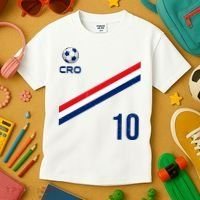 Croatia Soccer Fan Gear Jersey Number 10 Flag Kids T-Shirt thumb 3