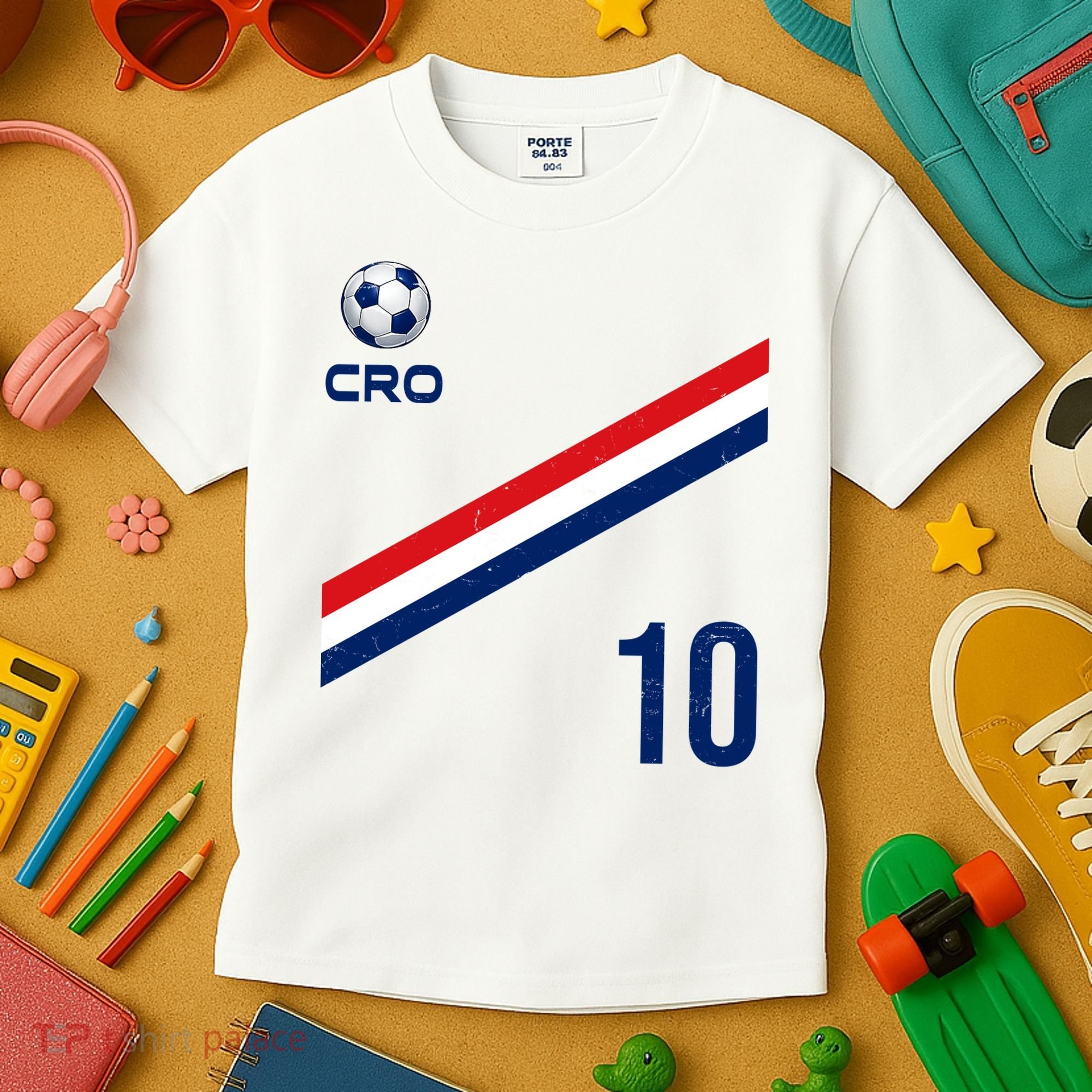 Croatia Soccer Fan Gear Jersey Number 10 Flag Kids T-Shirt