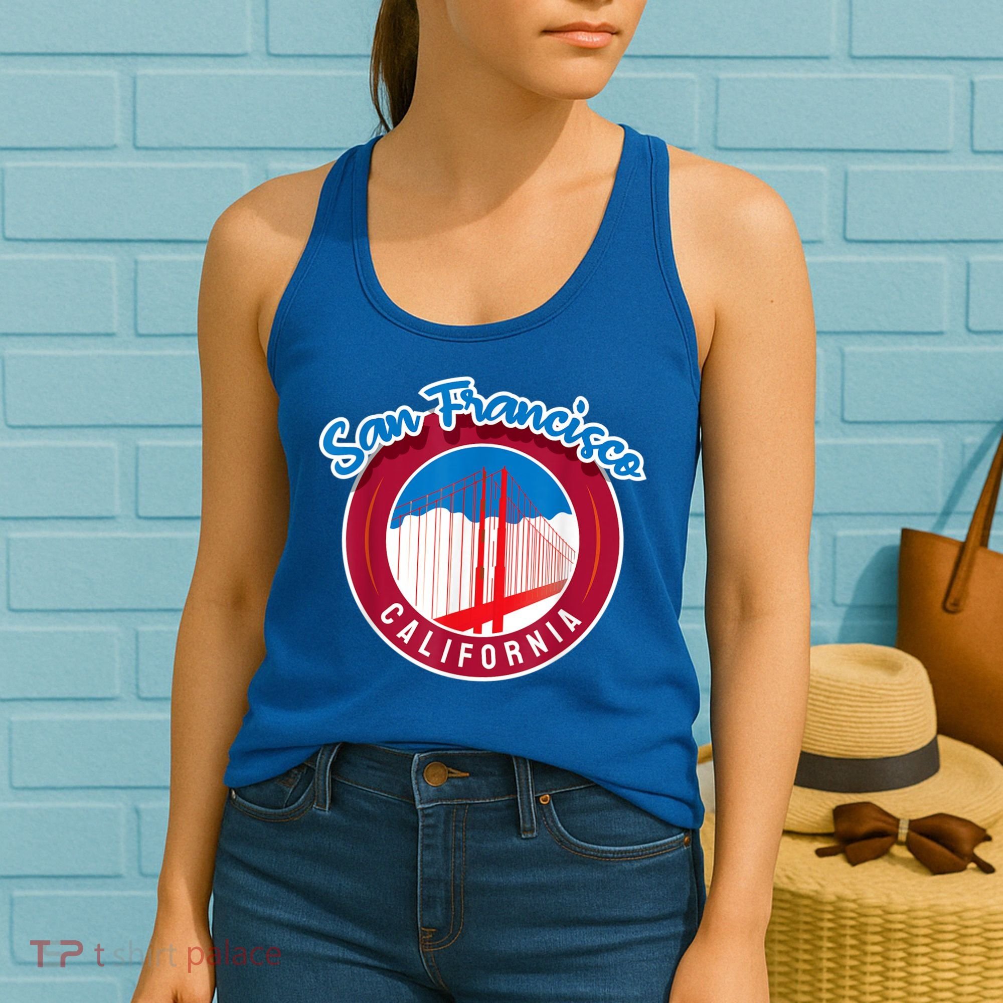California San Francisco City Gift Bridge Souvenir SF Women's Tank Top