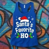 Christmas Santa's Favorite Ho Pajama Adult Naughty Pajama Gift Women's Tank Top thumb 3