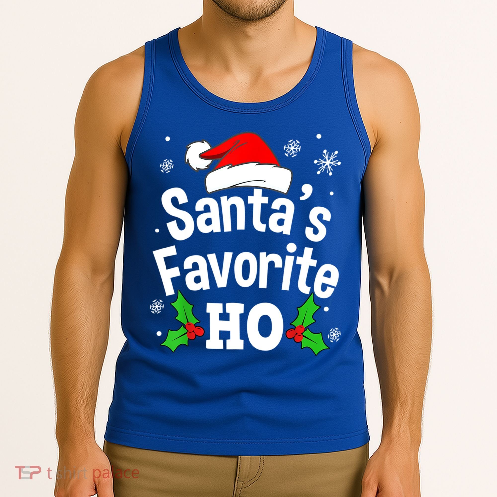 Christmas Santa's Favorite Ho Pajama Adult Naughty Pajama Gift Tank Top