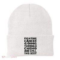 Cancer Survivor Fighting Cancer Going Through Chemo Gift Beanie thumb 0