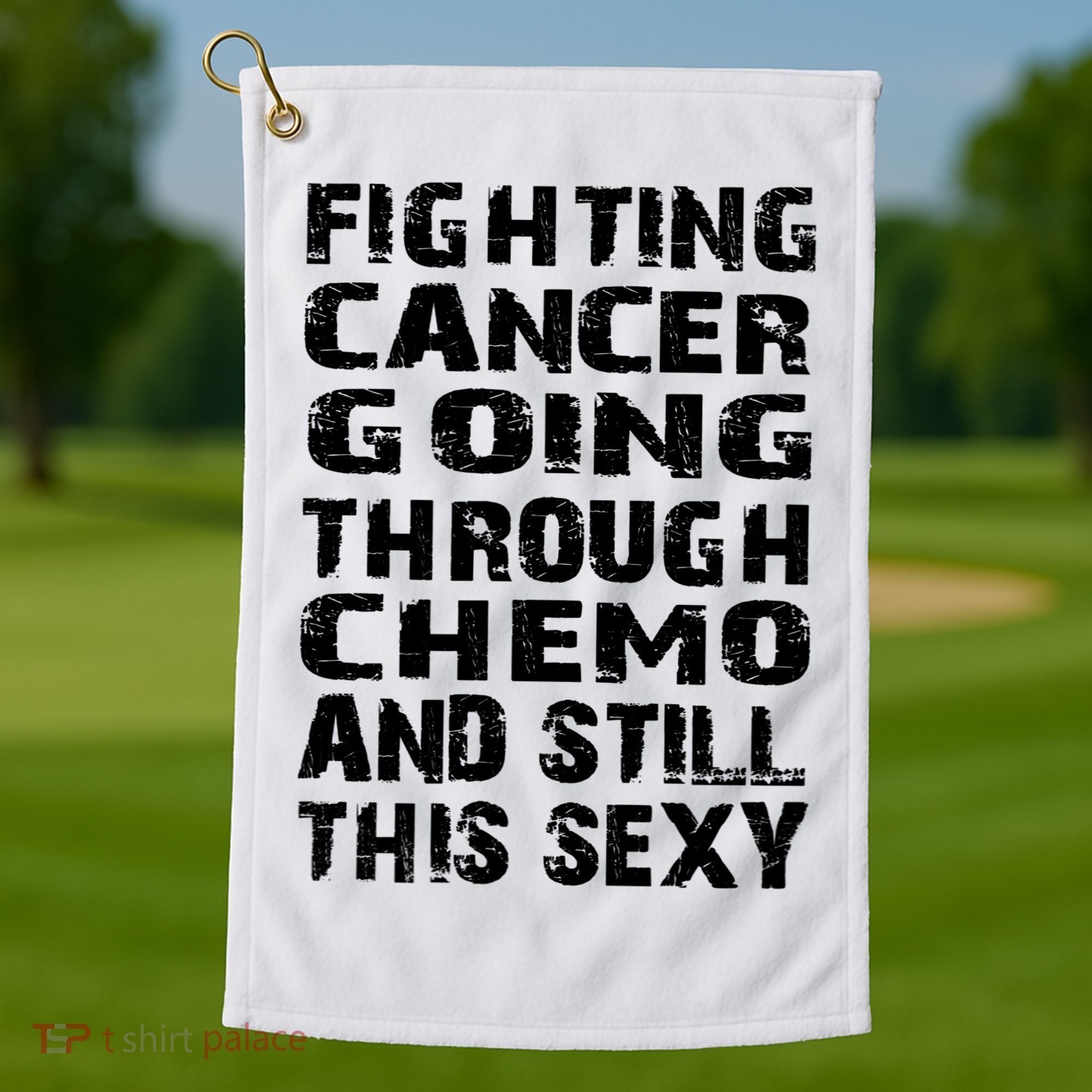 Cancer Survivor Fighting Cancer Going Through Chemo Gift Golf Towel