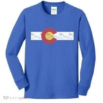 Colorado State Flag Great Gift Patriotic Day Gifgift Great Gift Kids Long Sleeve Shirt