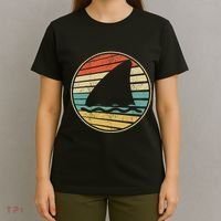 Cute Shark Fin Graphic Retro Vintage 70s 80s Shark Lover Fun T-Shirt thumb 4