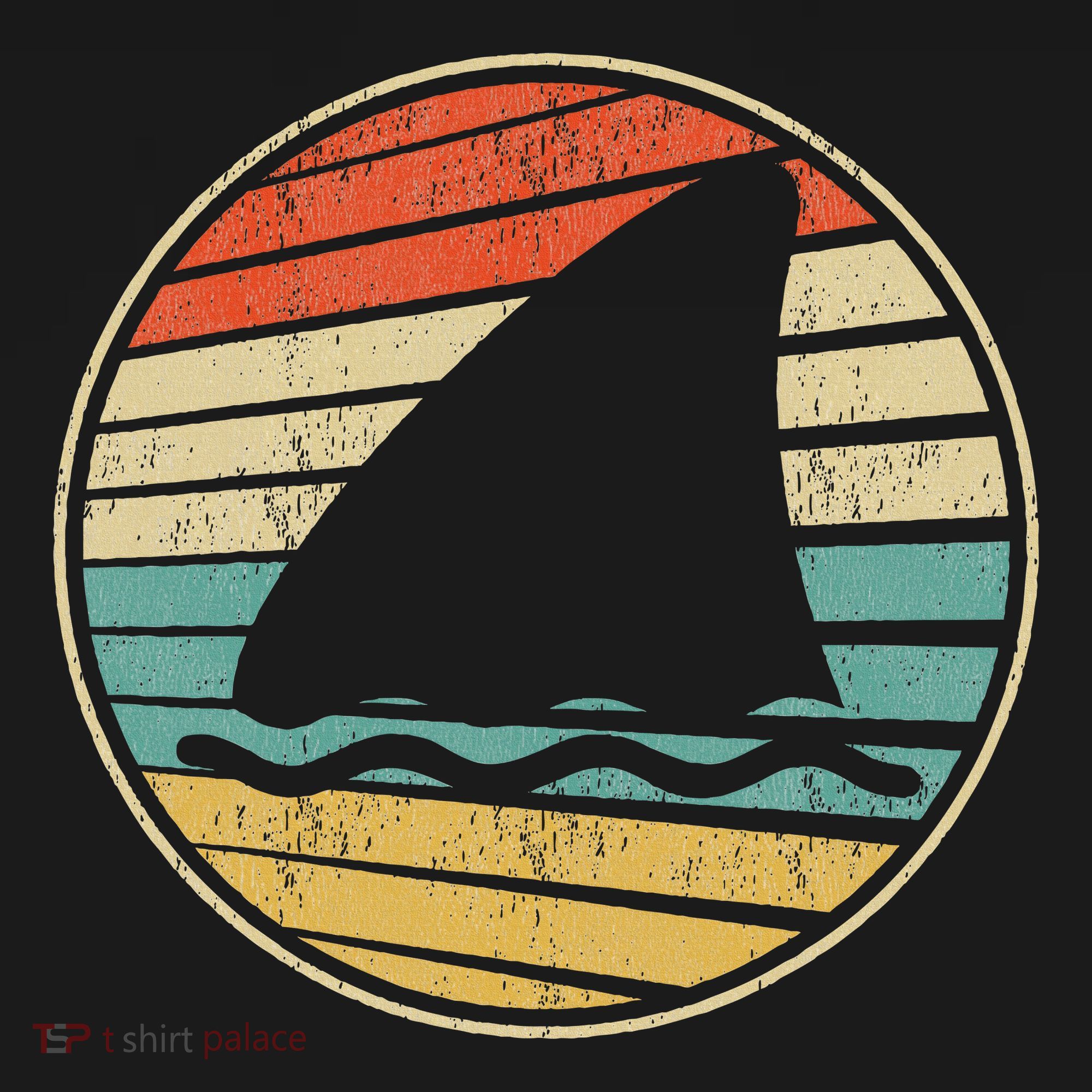 Cute Shark Fin Graphic Retro Vintage 70s 80s Shark Lover Fun T-Shirt