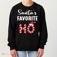 Christmas Santa’s Favorite Ho Candy Cane Funny Xmas Women's Sweatshirt thumb 0