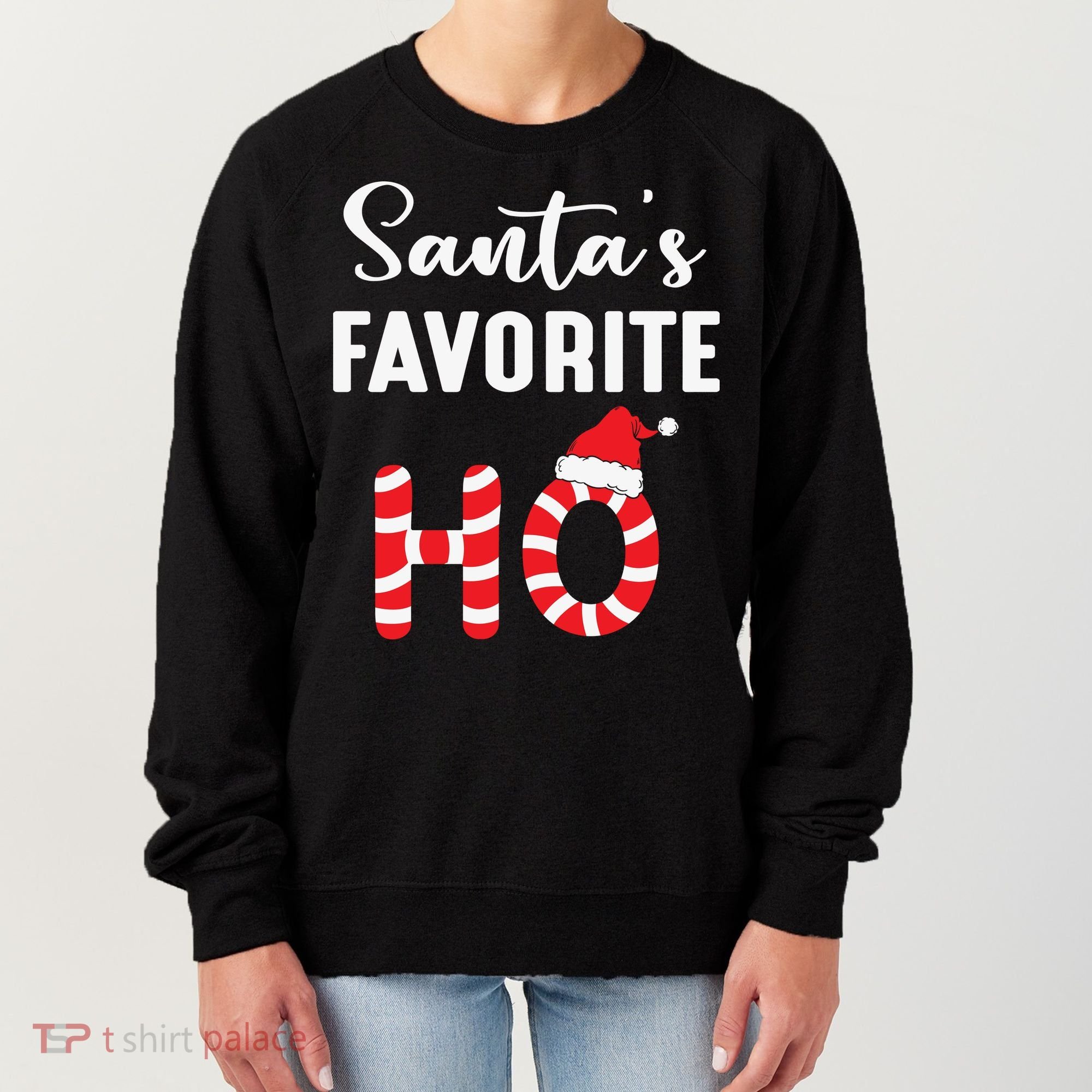 Christmas Santa’s Favorite Ho Candy Cane Funny Xmas Women's Sweatshirt