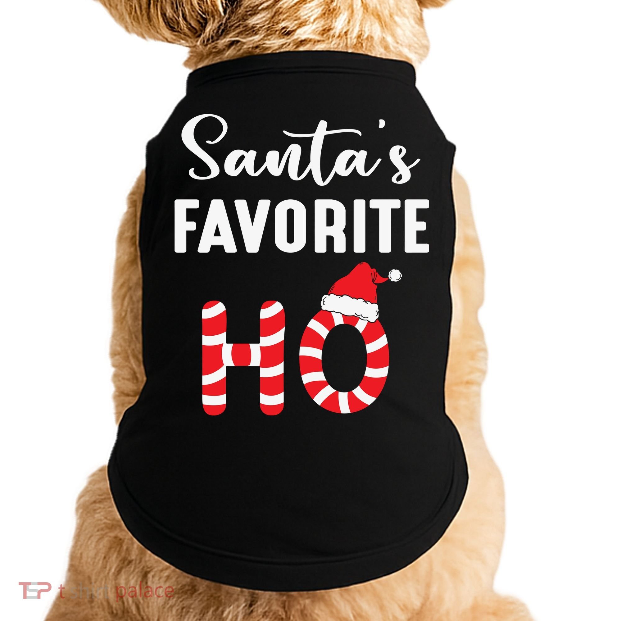 Christmas Santa’s Favorite Ho Candy Cane Funny Xmas Doggie Tank