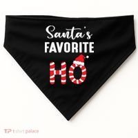 Christmas Santa’s Favorite Ho Candy Cane Funny Xmas USA-Made Doggie Bandana thumb 0