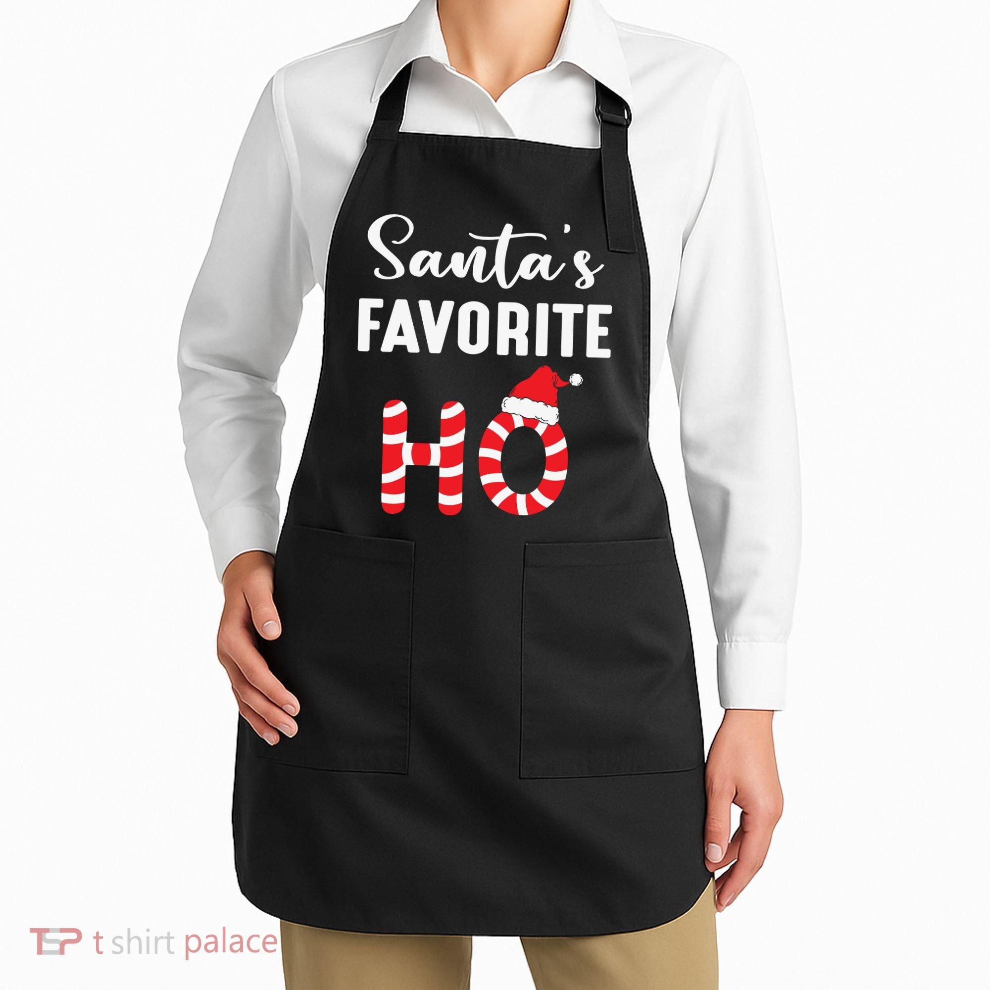 Christmas Santa’s Favorite Ho Candy Cane Funny Xmas Apron