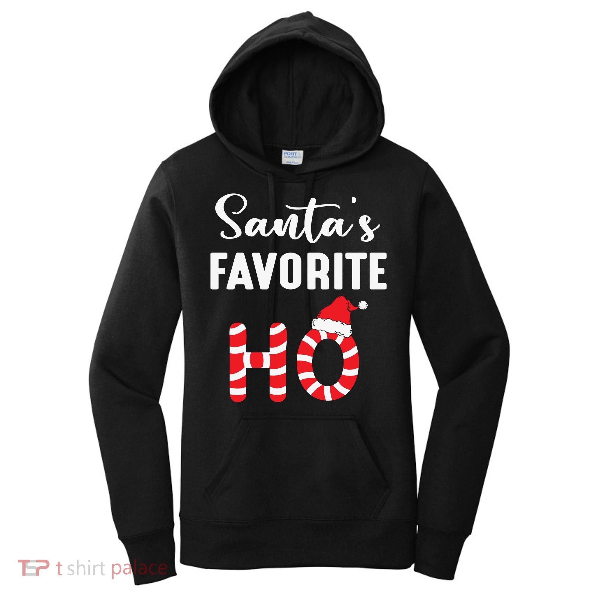 Christmas Santa’s Favorite Ho Candy Cane Funny Xmas Women's Hoodie