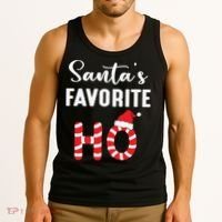 Christmas Santa’s Favorite Ho Candy Cane Funny Xmas Tank Top thumb 3
