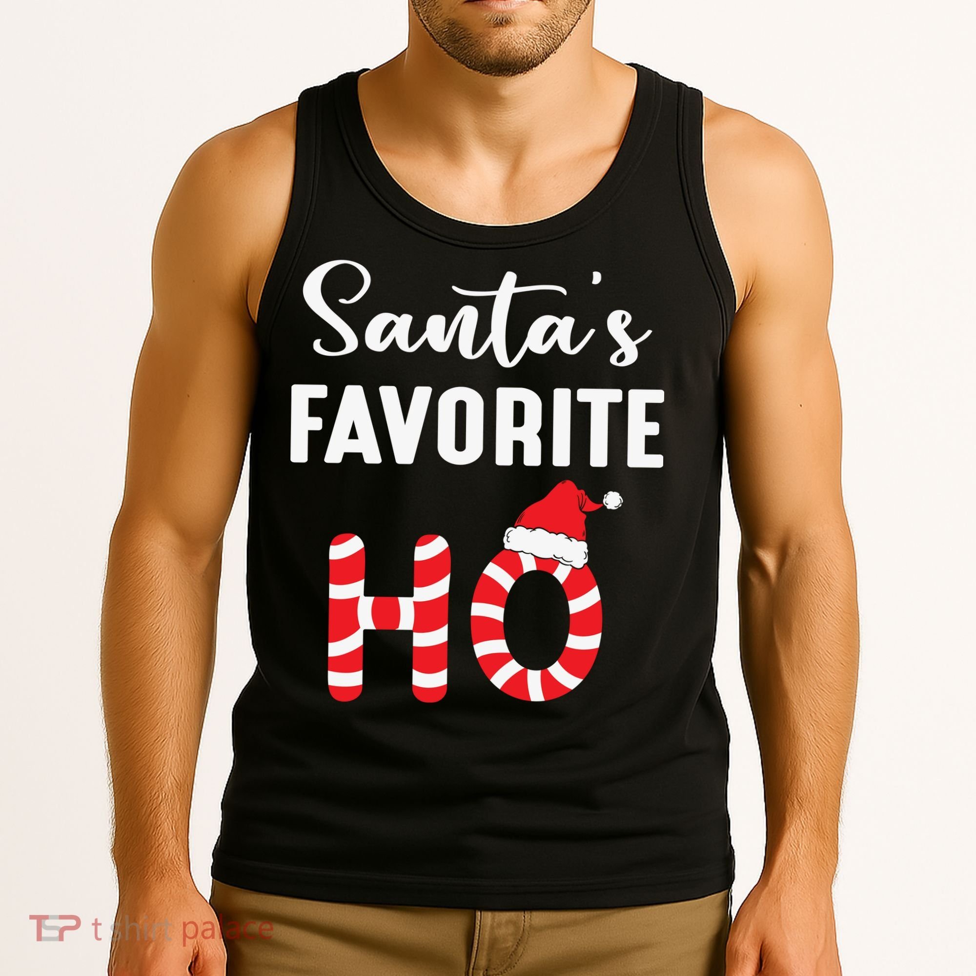 Christmas Santa’s Favorite Ho Candy Cane Funny Xmas Tank Top