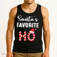 Christmas Santa’s Favorite Ho Candy Cane Funny Xmas Tank Top thumb 3