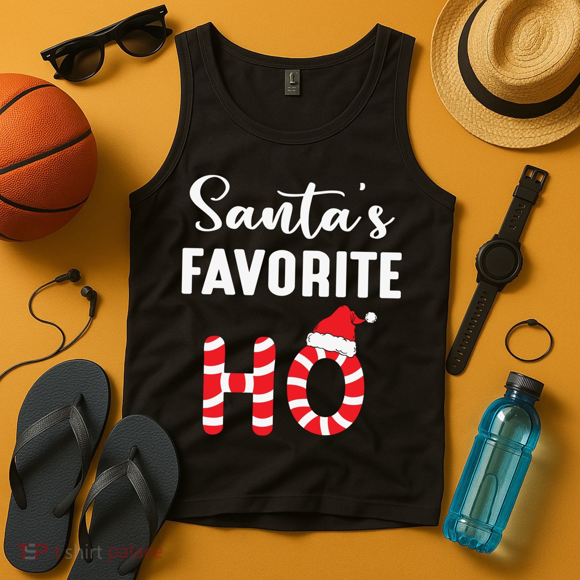 Christmas Santa’s Favorite Ho Candy Cane Funny Xmas Tank Top