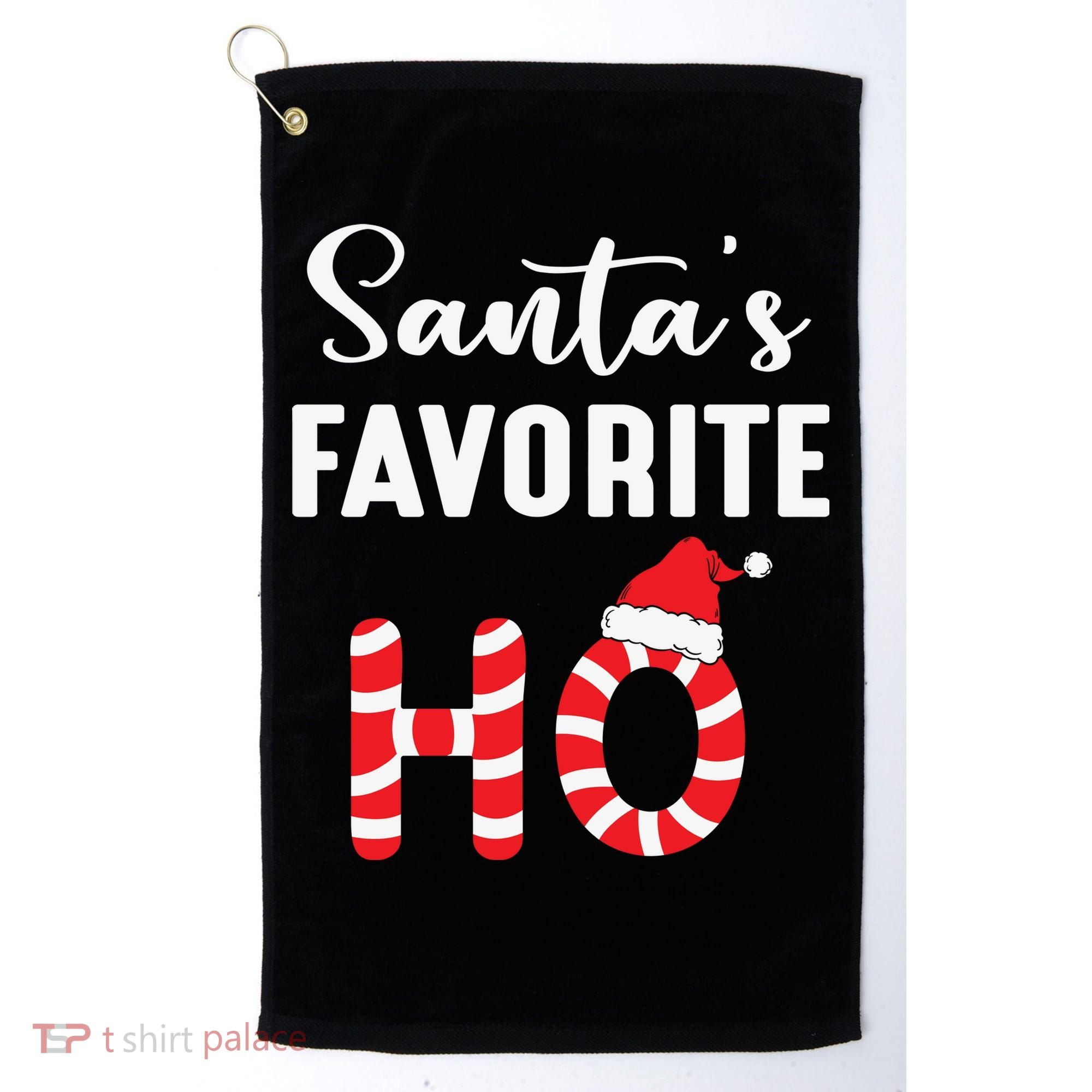 Christmas Santa’s Favorite Ho Candy Cane Funny Xmas Golf Towel