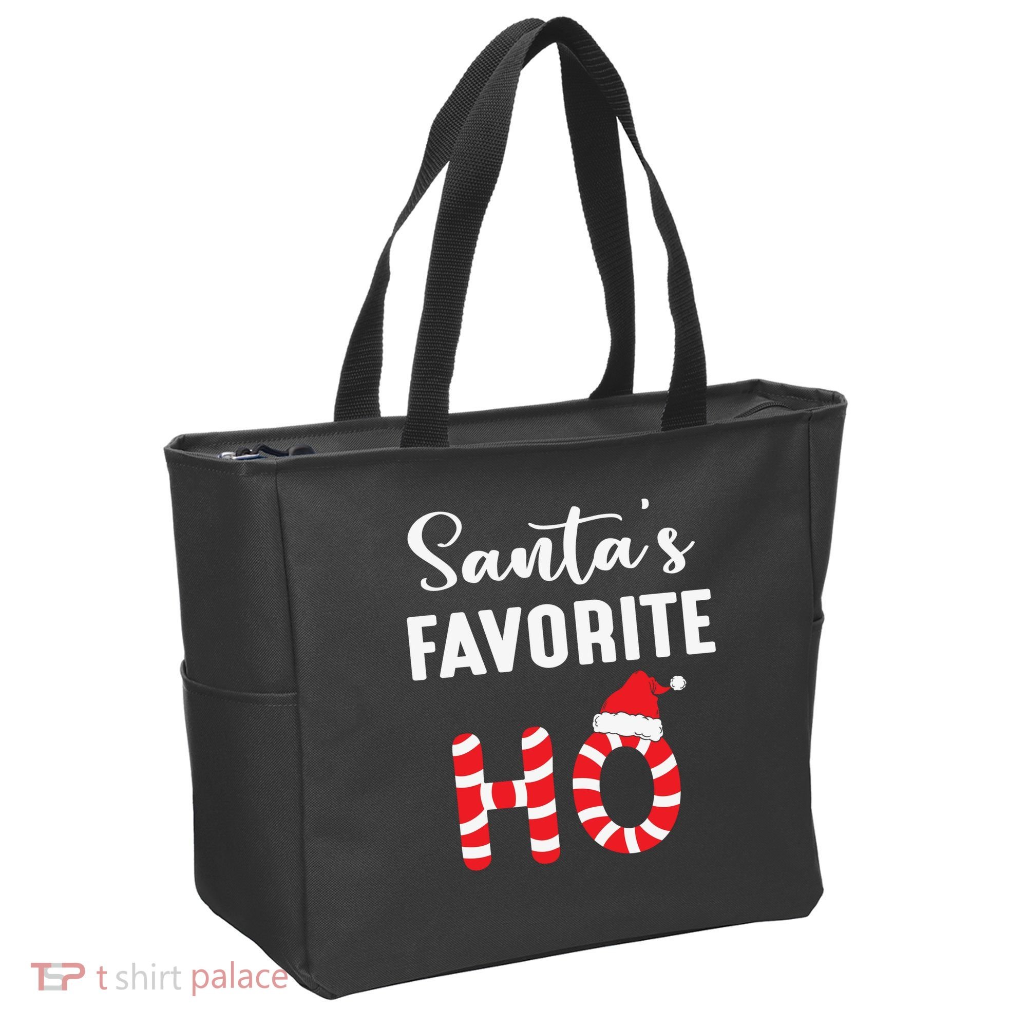 Christmas Santa’s Favorite Ho Candy Cane Funny Xmas Tote Bag