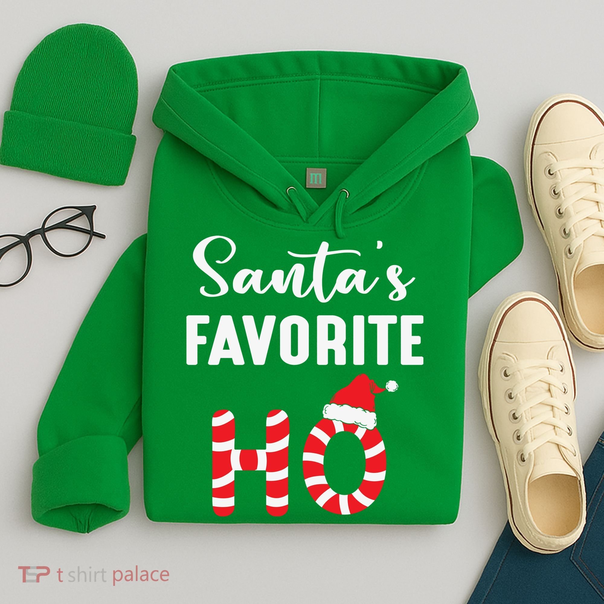 Christmas Santa’s Favorite Ho Candy Cane Funny Xmas Hoodie