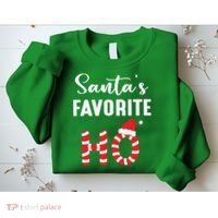 Christmas Santa’s Favorite Ho Candy Cane Funny Xmas Sweatshirt thumb 2
