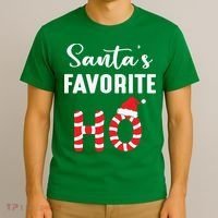Christmas Santa’s Favorite Ho Candy Cane Funny Xmas T-Shirt thumb 3