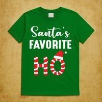 Christmas Santa’s Favorite Ho Candy Cane Funny Xmas T-Shirt thumb 5