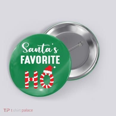 Christmas Santa’s Favorite Ho Candy Cane Funny Xmas Button