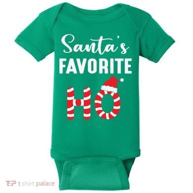 Christmas Santa’s Favorite Ho Candy Cane Funny Xmas Baby Bodysuit