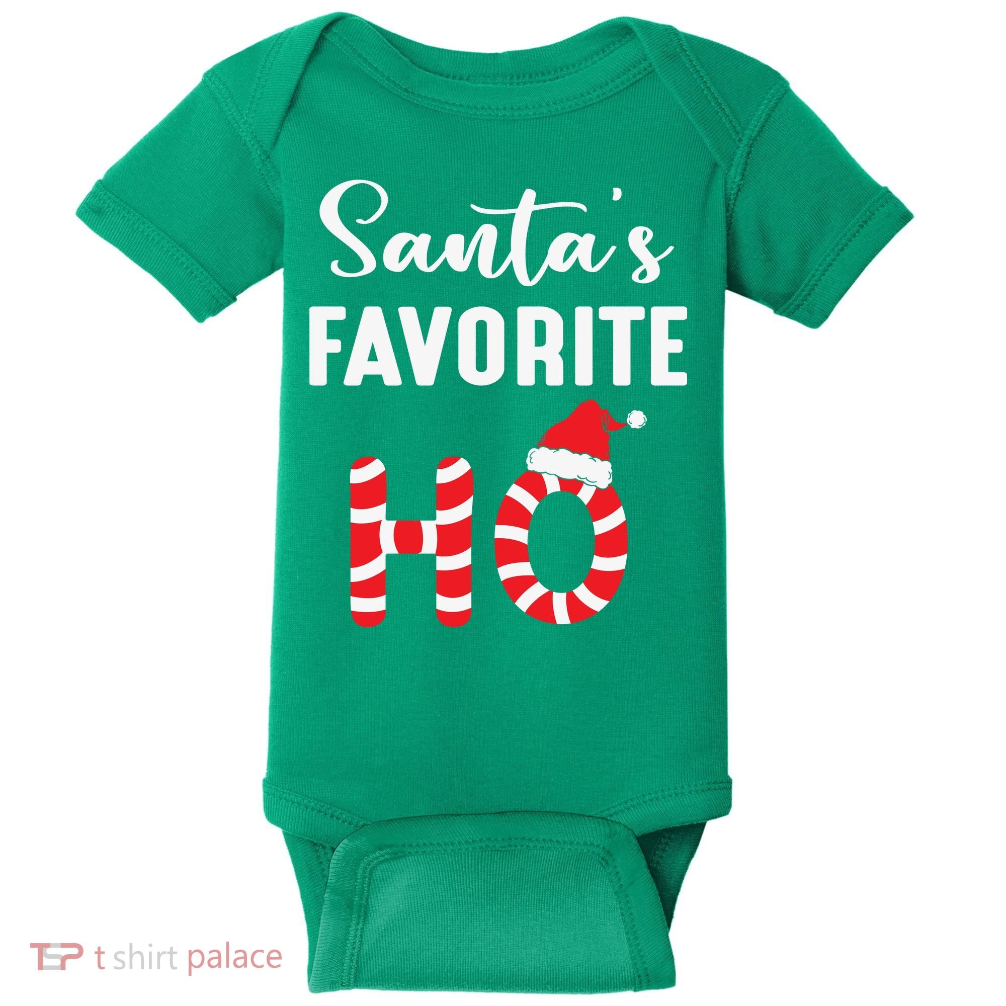 Christmas Santa’s Favorite Ho Candy Cane Funny Xmas Baby Bodysuit