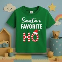 Christmas Santa’s Favorite Ho Candy Cane Funny Xmas Toddler T-Shirt thumb 3