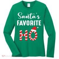 Christmas Santa’s Favorite Ho Candy Cane Funny Xmas Women's Long Sleeve Shirt thumb 0