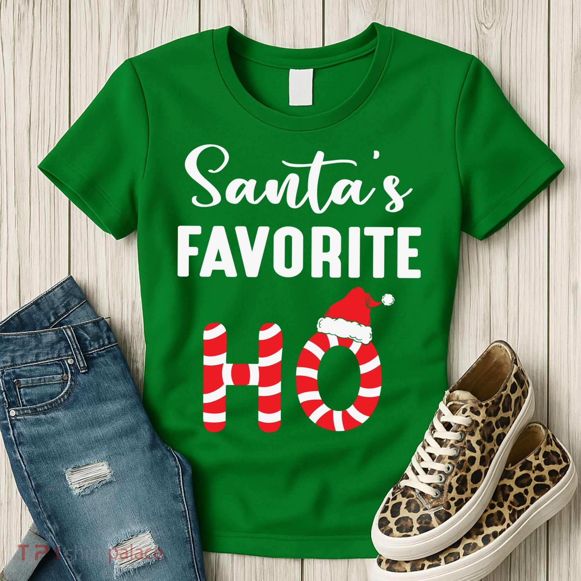 Christmas Santa’s Favorite Ho Candy Cane Funny Xmas Women's T-Shirt