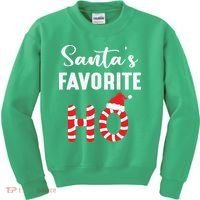 Christmas Santa’s Favorite Ho Candy Cane Funny Xmas Kids Sweatshirt thumb 0