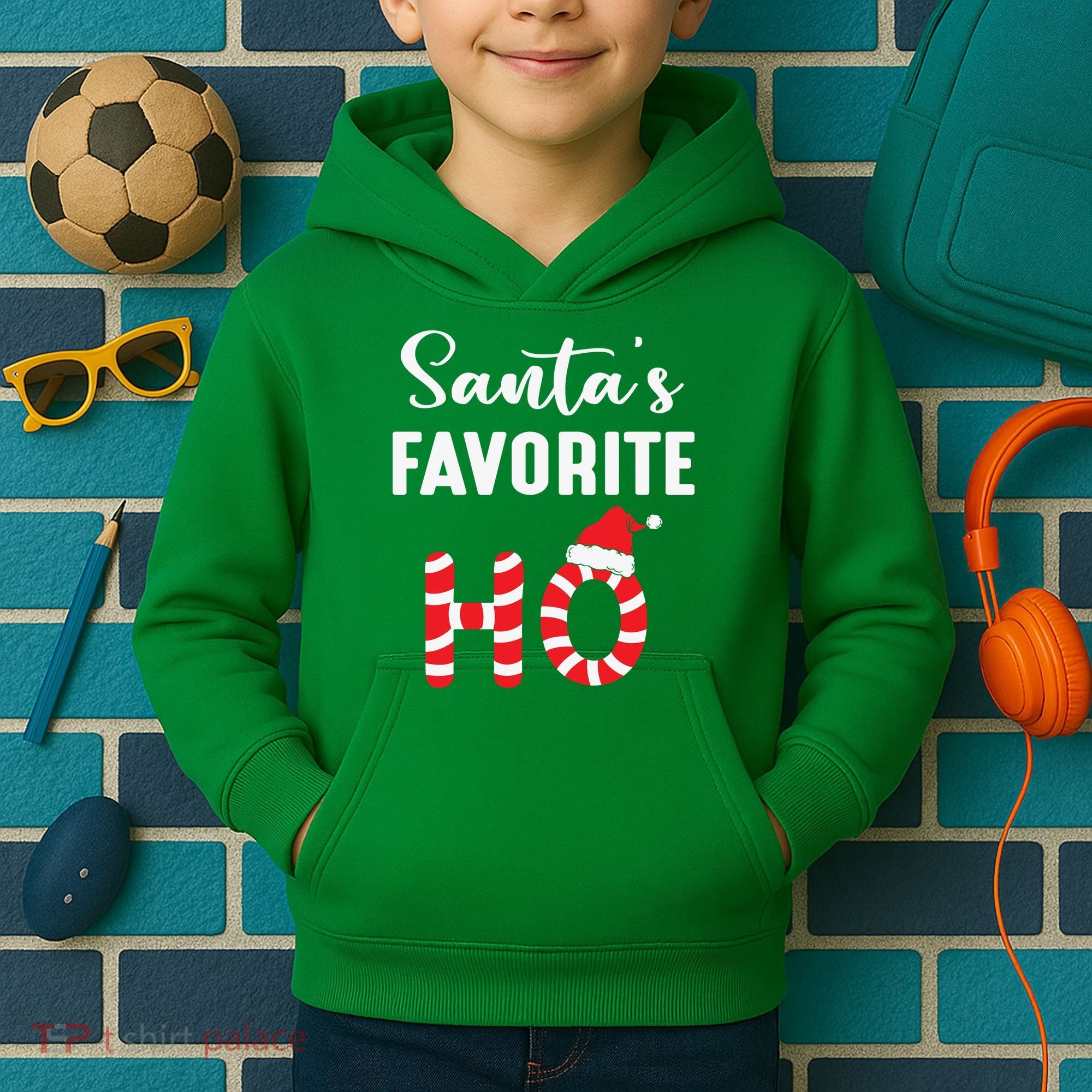 Christmas Santa’s Favorite Ho Candy Cane Funny Xmas Kids Hoodie