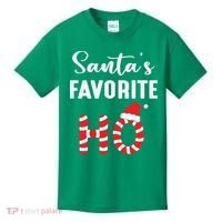 Christmas Santa’s Favorite Ho Candy Cane Funny Xmas Kids T-Shirt thumb 0
