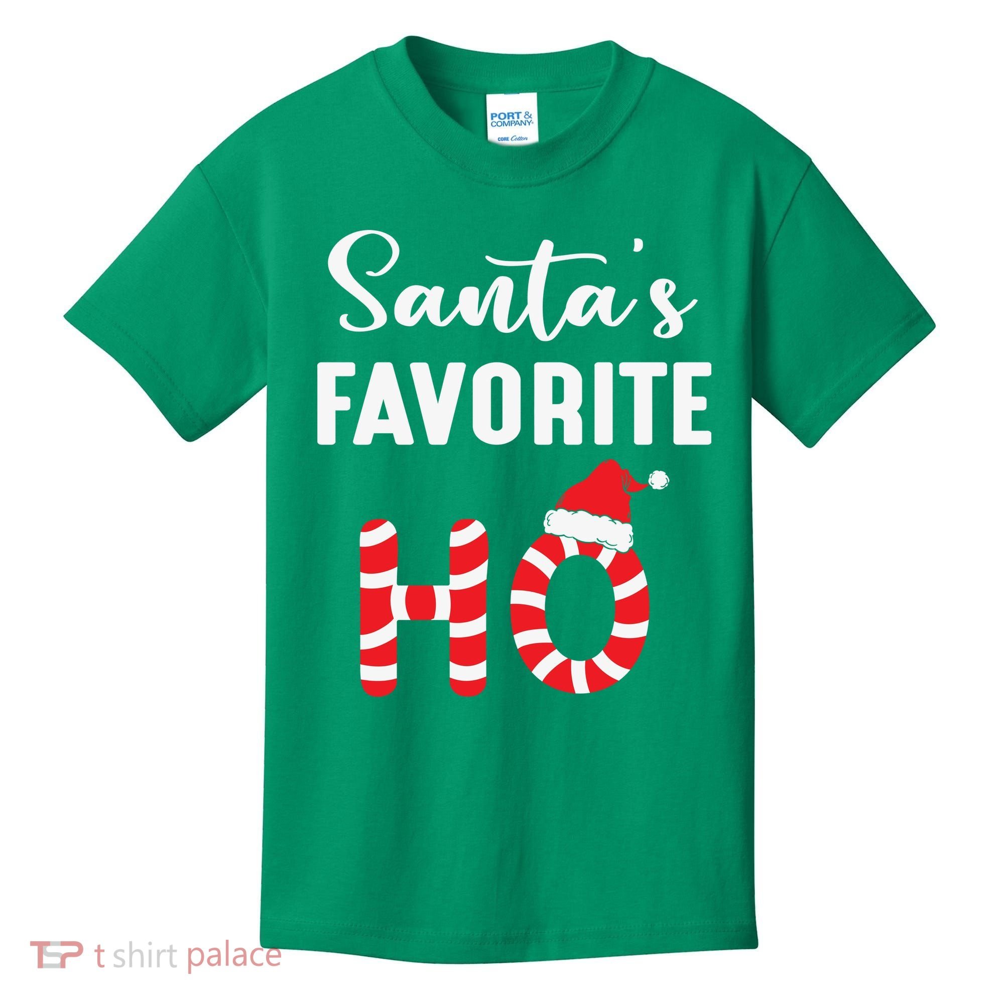 Christmas Santa’s Favorite Ho Candy Cane Funny Xmas Kids T-Shirt