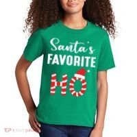 Christmas Santa’s Favorite Ho Candy Cane Funny Xmas Kids T-Shirt thumb 2