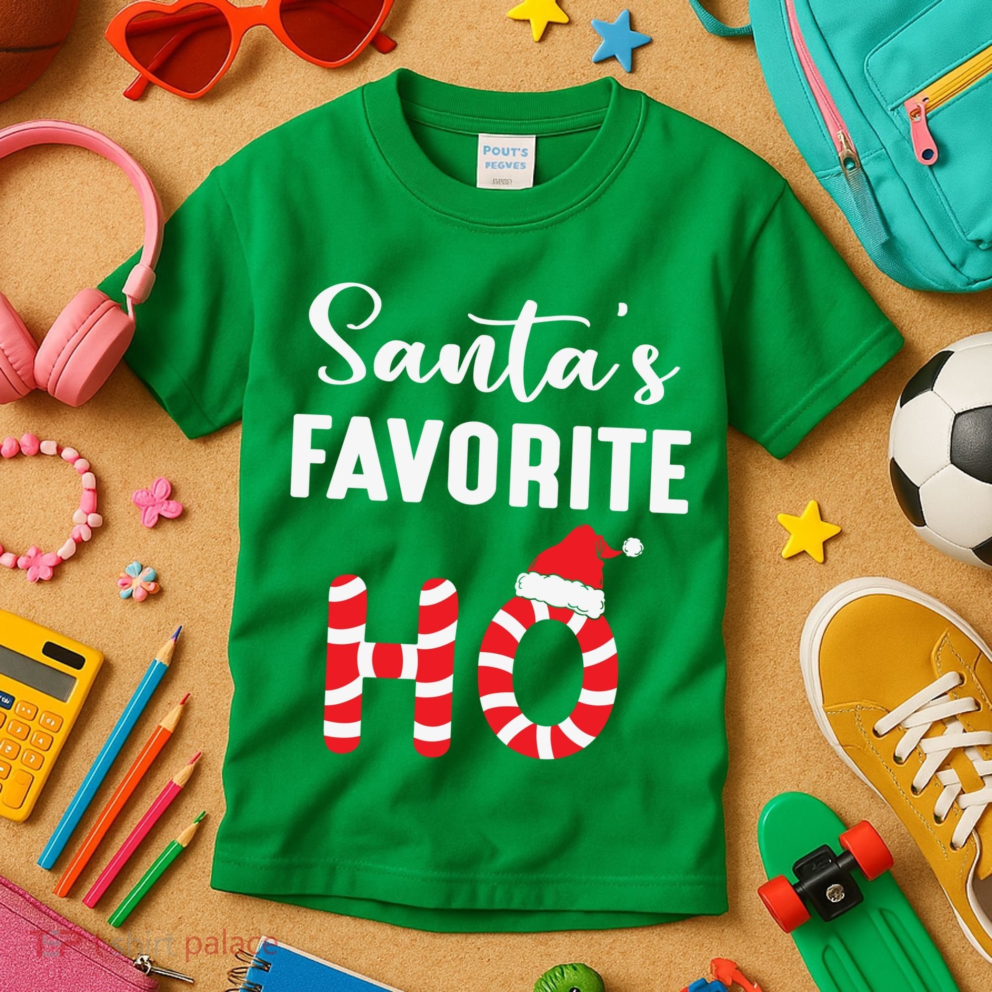 Christmas Santa’s Favorite Ho Candy Cane Funny Xmas Kids T-Shirt