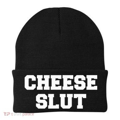 Cheese Slut Funny Cheese Lover Cheddar Curds Dairy Humor Beanie